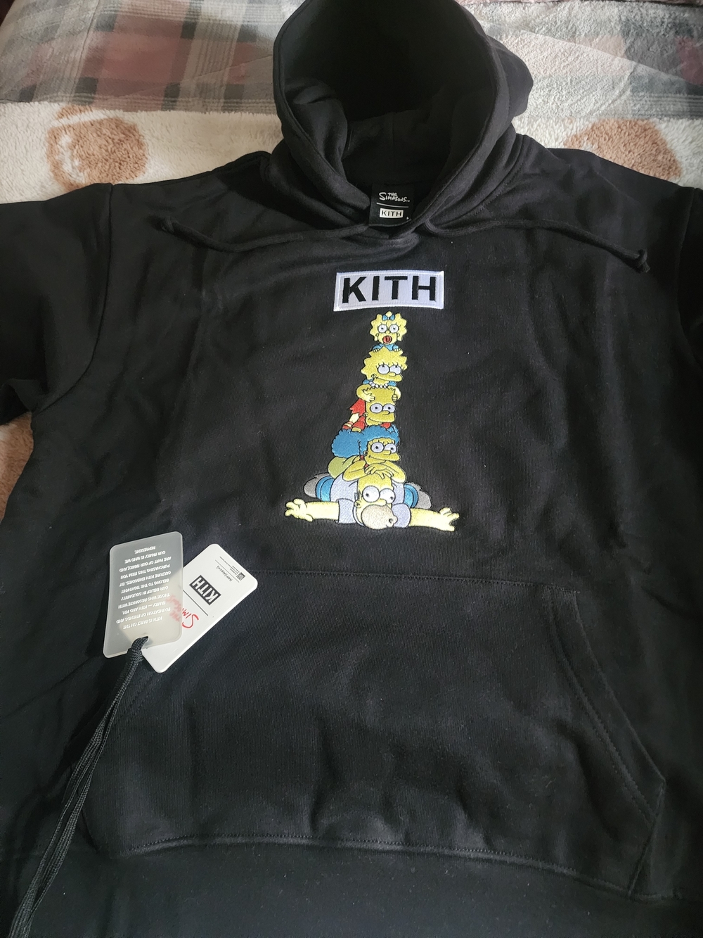 Kith Black Hoodie with Stacked Simpsons Graphic